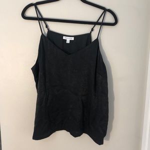 Vneck black silk cami